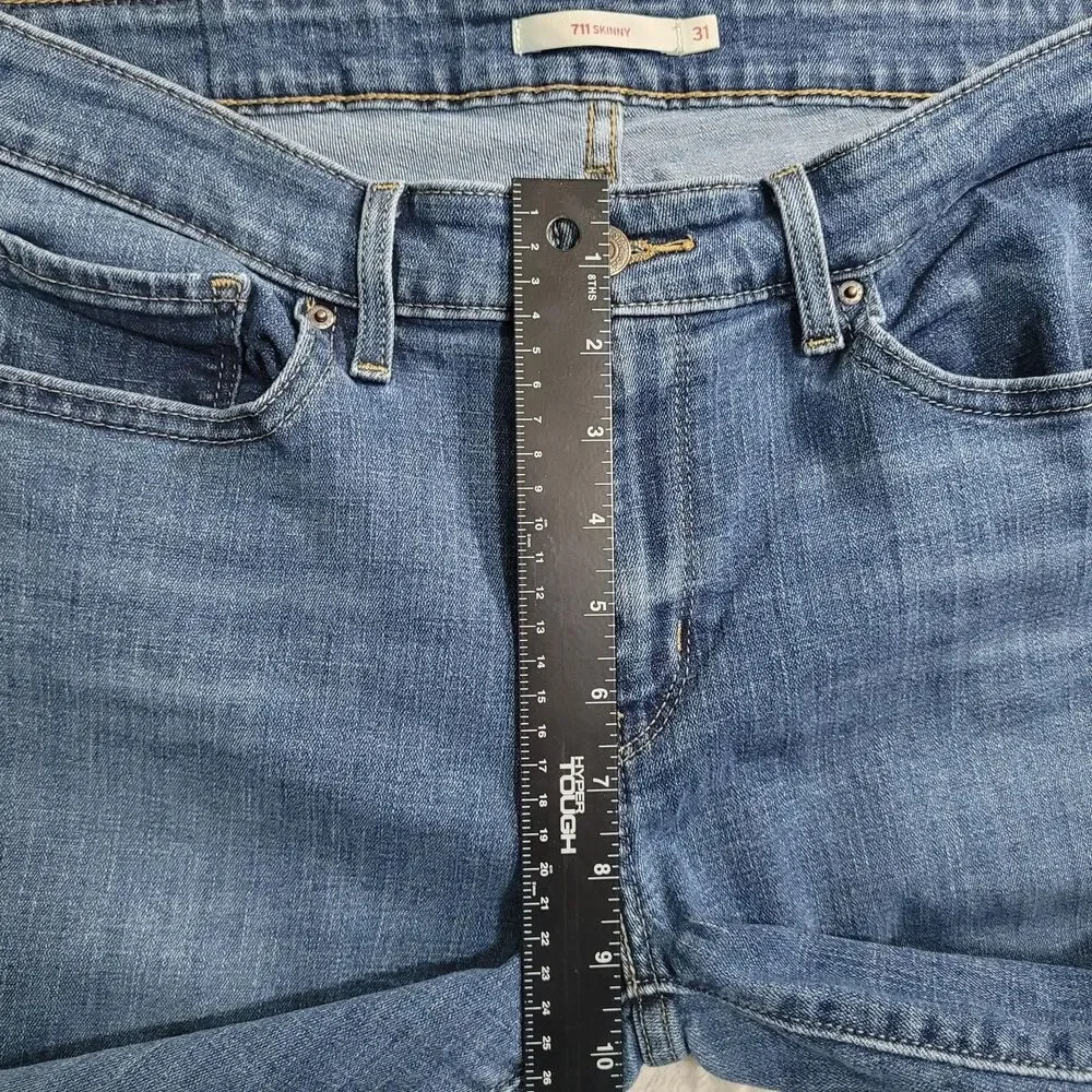 Levi's 711 Skinny Jeans Mens 31x26 Blue Med Wash Slim Stretch Denim Casual